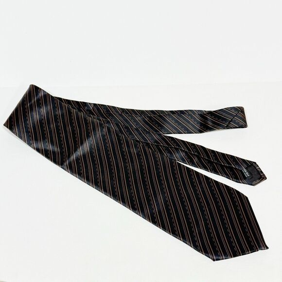 Mens 100% Silk Striped Neck Tie Formal Wear - Picture 4 of 15